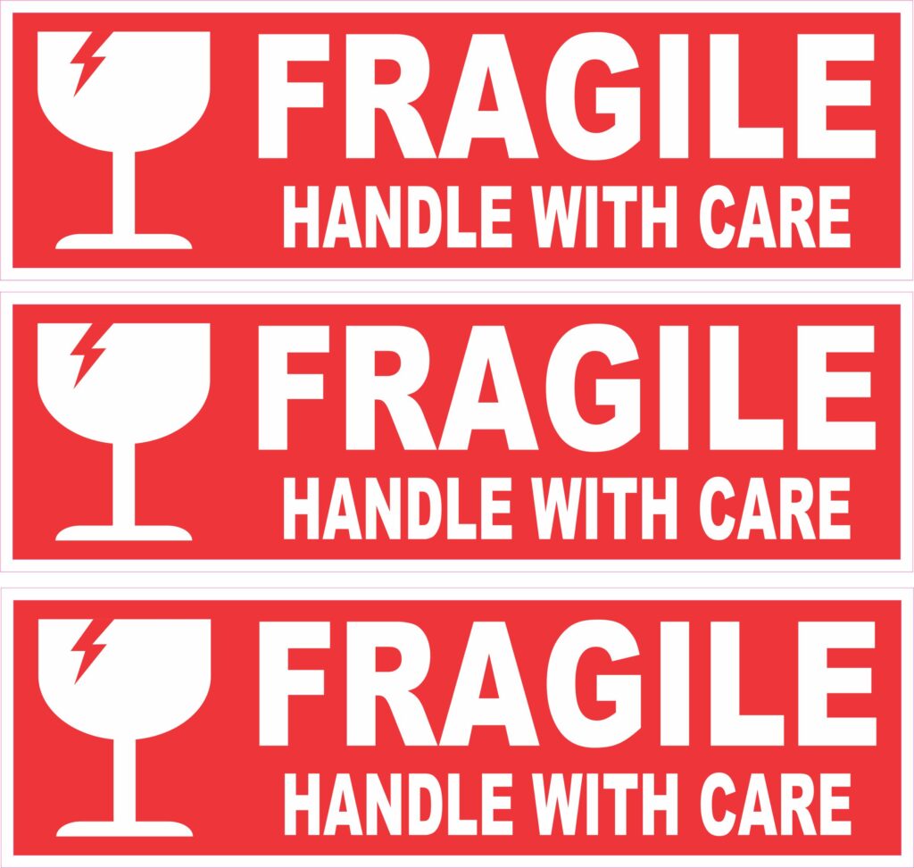 Fragile Handle With Care Sticker Style 06 – Pack of 3 – Packaging ...