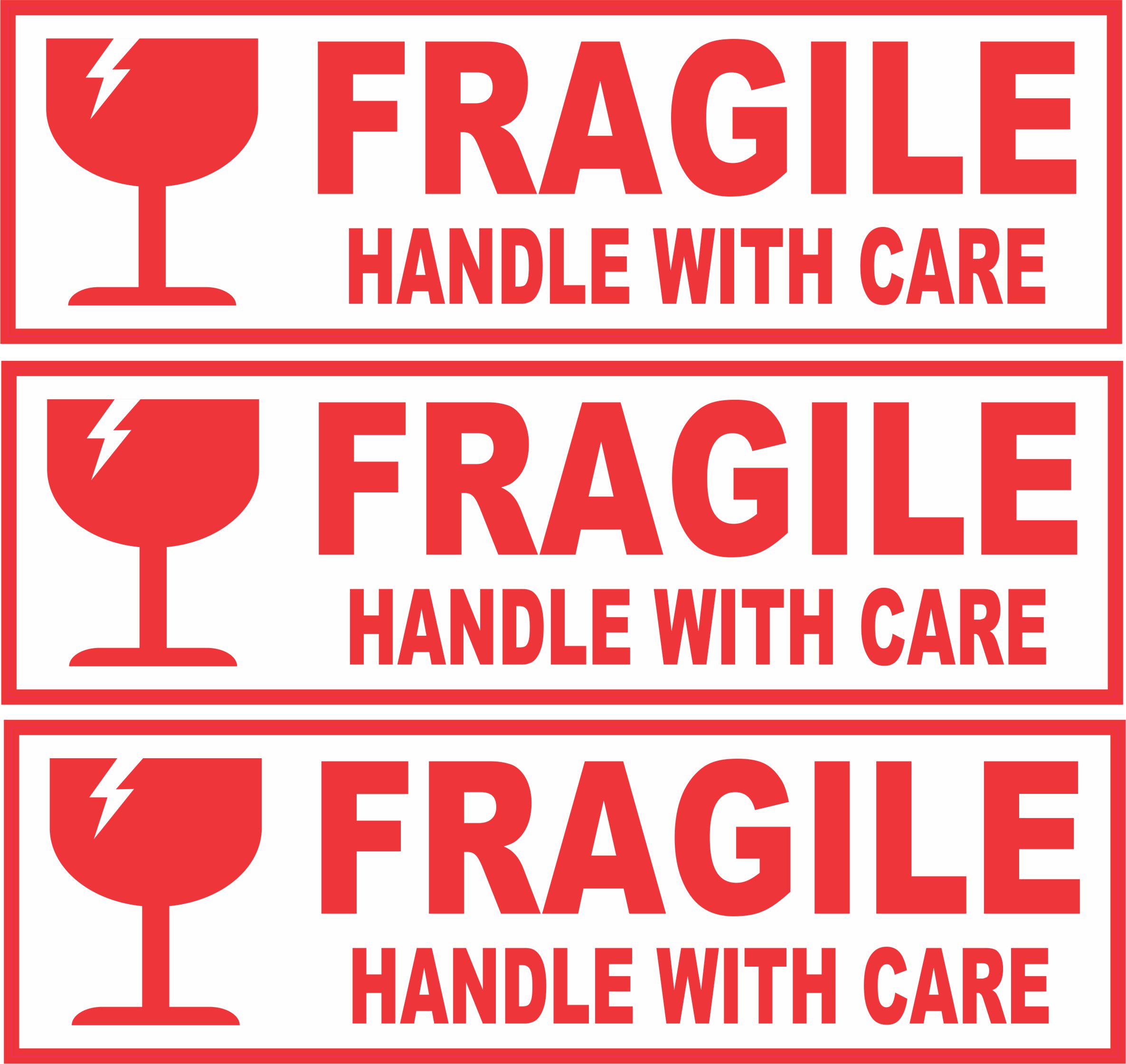 Fragile Handle With Care Sticker Style 07 – Pack of 3 – Packaging ...